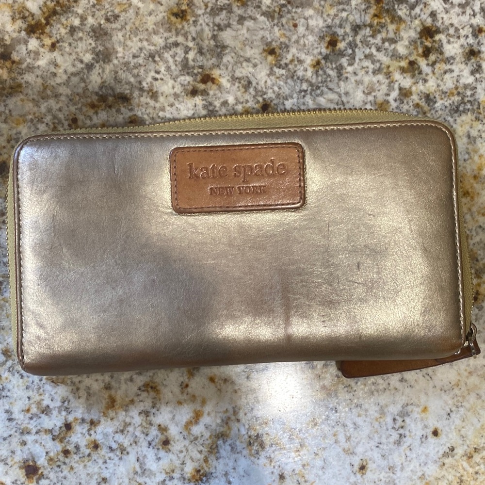Metallic Golf Kate Spade Large Wallet with Zipper